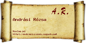 Andrási Rózsa névjegykártya